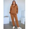 imageANRABESS Womens 2 Piece Outfits Lounge Hoodie Oversized Sweatshirt V Neck Pullover Jogger Sweatpants 2025 Fall Matching SetCaramel