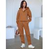 imageANRABESS Womens 2 Piece Outfits Lounge Hoodie Oversized Sweatshirt V Neck Pullover Jogger Sweatpants 2025 Fall Matching SetCaramel