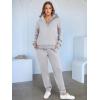 imageANRABESS Womens 2 Piece Outfits Lounge Hoodie Oversized Sweatshirt V Neck Pullover Jogger Sweatpants 2025 Fall Matching SetGrey