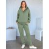 imageANRABESS Womens 2 Piece Outfits Lounge Hoodie Oversized Sweatshirt V Neck Pullover Jogger Sweatpants 2025 Fall Matching SetGrey Green