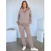 imageANRABESS Womens 2 Piece Outfits Lounge Hoodie Oversized Sweatshirt V Neck Pullover Jogger Sweatpants 2025 Fall Matching SetLight Khaki