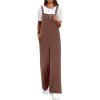 imageANRABESS Overalls for Women 2025 Summer Casual Loose One Piece Outfits Baggy Wide Leg Jumpers Lightweight Comfy RompersBrown