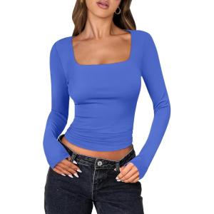 imageANRABESS Women Double Lined Long Sleeve Crop Tops Shirts Square Neck Tight Fitted Going Out TShirt Basic Tee Outfits 2025Blue