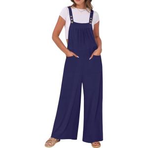 imageANRABESS Women Jumpsuits Overalls Wide Leg Casual Baggy Romper Boho Loose Bib Jumpers Sleeveless Straps 2025 Summer OutfitsNavy Blue