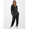 imageANRABESS Women Pajama Lounge Sets 2025 Fall 2 Piece Outfits Ribbed Long Sleeve Matching PJ Set Sleepwear LoungewearBlack