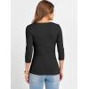 imageANRABESS Womens 34 Sleeve Scoop Neck Tops Ribbed Knit Slim Fitted Casual Basic Tee Shirts 2025 Fall Trendy Going Out TShirtBlack