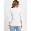 imageANRABESS Womens 34 Sleeve Scoop Neck Tops Ribbed Knit Slim Fitted Casual Basic Tee Shirts 2025 Fall Trendy Going Out TShirtWhite