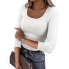 imageANRABESS Womens 34 Sleeve Scoop Neck Tops Ribbed Knit Slim Fitted Casual Basic Tee Shirts 2025 Fall Trendy Going Out TShirtWhite