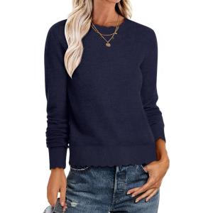 imageANRABESS Womens Long Sleeve Sweaters Loose Fit Lightweight Scalloped Knit Soft Dressy Pullover Tops 2025 Fall Casual OutfitsNavy Blue