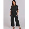 imageANRABESS Women Linen Jumpsuits 2025 Summer Casual Loose Short Sleeve Wide Leg One Piece Jumper Romper Outfits Trendy ClothesBlack