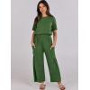 imageANRABESS Women Linen Jumpsuits 2025 Summer Casual Loose Short Sleeve Wide Leg One Piece Jumper Romper Outfits Trendy ClothesGreen