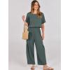 imageANRABESS Women Linen Jumpsuits 2025 Summer Casual Loose Short Sleeve Wide Leg One Piece Jumper Romper Outfits Trendy ClothesGrey Blue