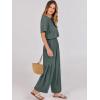 imageANRABESS Women Linen Jumpsuits 2025 Summer Casual Loose Short Sleeve Wide Leg One Piece Jumper Romper Outfits Trendy ClothesGrey Blue