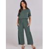 imageANRABESS Women Linen Jumpsuits 2025 Summer Casual Loose Short Sleeve Wide Leg One Piece Jumper Romper Outfits Trendy ClothesGrey Blue