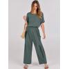 imageANRABESS Women Linen Jumpsuits 2025 Summer Casual Loose Short Sleeve Wide Leg One Piece Jumper Romper Outfits Trendy ClothesGrey Blue
