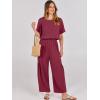 imageANRABESS Women Linen Jumpsuits 2025 Summer Casual Loose Short Sleeve Wide Leg One Piece Jumper Romper Outfits Trendy ClothesRed