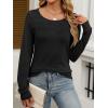 imageANRABESS Women Shirts Long Sleeve Crewneck Smocked Tunic Tops with Leggings Dressy Casual TShirt Business Work BlousesBlack
