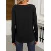imageANRABESS Women Shirts Long Sleeve Crewneck Smocked Tunic Tops with Leggings Dressy Casual TShirt Business Work BlousesBlack