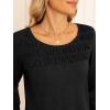 imageANRABESS Women Shirts Long Sleeve Crewneck Smocked Tunic Tops with Leggings Dressy Casual TShirt Business Work BlousesBlack