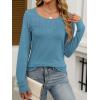 imageANRABESS Women Shirts Long Sleeve Crewneck Smocked Tunic Tops with Leggings Dressy Casual TShirt Business Work BlousesBlue Green