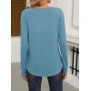 imageANRABESS Women Shirts Long Sleeve Crewneck Smocked Tunic Tops with Leggings Dressy Casual TShirt Business Work BlousesBlue Green