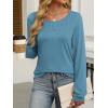 imageANRABESS Women Shirts Long Sleeve Crewneck Smocked Tunic Tops with Leggings Dressy Casual TShirt Business Work BlousesBlue Green