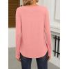 imageANRABESS Women Shirts Long Sleeve Crewneck Smocked Tunic Tops with Leggings Dressy Casual TShirt Business Work BlousesCoral