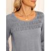 imageANRABESS Women Shirts Long Sleeve Crewneck Smocked Tunic Tops with Leggings Dressy Casual TShirt Business Work BlousesGrey