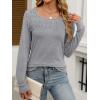 imageANRABESS Women Shirts Long Sleeve Crewneck Smocked Tunic Tops with Leggings Dressy Casual TShirt Business Work BlousesGrey