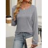 imageANRABESS Women Shirts Long Sleeve Crewneck Smocked Tunic Tops with Leggings Dressy Casual TShirt Business Work BlousesGrey