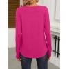 imageANRABESS Women Shirts Long Sleeve Crewneck Smocked Tunic Tops with Leggings Dressy Casual TShirt Business Work BlousesHot Pink