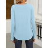 imageANRABESS Women Shirts Long Sleeve Crewneck Smocked Tunic Tops with Leggings Dressy Casual TShirt Business Work BlousesSky