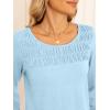 imageANRABESS Women Shirts Long Sleeve Crewneck Smocked Tunic Tops with Leggings Dressy Casual TShirt Business Work BlousesSky