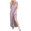 imageANRABESS Womens Summer Maxi Dress Short Sleeve Casual Loose Long T Shirt Dresses Split Vacation Beach Sundress Travel OutfitsLilac