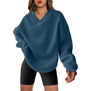 imageANRABESS Womens Oversized V Neck Sweatshirt Fleece Long Sleeve Hoodies Pullover Comfy Top Outfits 2025 Teen Preppy ClothesDeep Blue