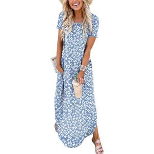 imageANRABESS Womens Summer Maxi Dress Short Sleeve Casual Loose Long T Shirt Dresses Split Vacation Beach Sundress Travel OutfitsFloral Bule