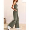 imageANRABESS Jumpsuits for Women Dressy Casual Summer Sleeveless Rib Knit Wide Leg Jumper Romper One Piece Outfits with PocketsArmy Green