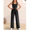 imageANRABESS Jumpsuits for Women Dressy Casual Summer Sleeveless Rib Knit Wide Leg Jumper Romper One Piece Outfits with PocketsBlack