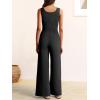 imageANRABESS Jumpsuits for Women Dressy Casual Summer Sleeveless Rib Knit Wide Leg Jumper Romper One Piece Outfits with PocketsBlack