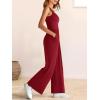 imageANRABESS Jumpsuits for Women Dressy Casual Summer Sleeveless Rib Knit Wide Leg Jumper Romper One Piece Outfits with PocketsBurgundy