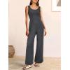 imageANRABESS Jumpsuits for Women Dressy Casual Summer Sleeveless Rib Knit Wide Leg Jumper Romper One Piece Outfits with PocketsDark Grey