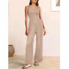 imageANRABESS Jumpsuits for Women Dressy Casual Summer Sleeveless Rib Knit Wide Leg Jumper Romper One Piece Outfits with PocketsKhaki
