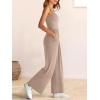 imageANRABESS Jumpsuits for Women Dressy Casual Summer Sleeveless Rib Knit Wide Leg Jumper Romper One Piece Outfits with PocketsKhaki
