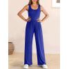 imageANRABESS Jumpsuits for Women Dressy Casual Summer Sleeveless Rib Knit Wide Leg Jumper Romper One Piece Outfits with PocketsRoyal Blue