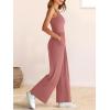 imageANRABESS Jumpsuits for Women Dressy Casual Summer Sleeveless Rib Knit Wide Leg Jumper Romper One Piece Outfits with PocketsRust