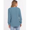 imageANRABESS Womens Long Sleeve Waffle Knit Shirts Dressy Casual Loose Button Up V Neck Henley Tops 2025 Fall Basic Tee BlouseDusty Blue