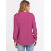 imageANRABESS Womens Long Sleeve Waffle Knit Shirts Dressy Casual Loose Button Up V Neck Henley Tops 2025 Fall Basic Tee BlouseHot Pink