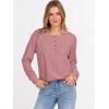imageANRABESS Womens Long Sleeve Waffle Knit Shirts Dressy Casual Loose Button Up V Neck Henley Tops 2025 Fall Basic Tee BlousePink