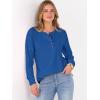 imageANRABESS Womens Long Sleeve Waffle Knit Shirts Dressy Casual Loose Button Up V Neck Henley Tops 2025 Fall Basic Tee BlouseRoyal Blue