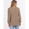 imageANRABESS Womens Long Sleeve Waffle Knit Shirts Dressy Casual Loose Button Up V Neck Henley Tops 2025 Fall Basic Tee BlouseTan